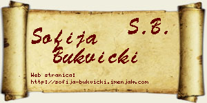 Sofija Bukvički vizit kartica